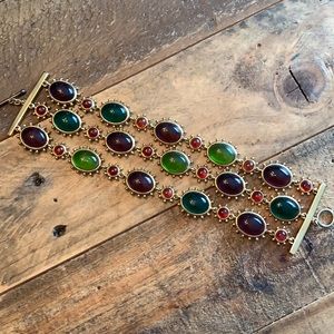 Multi color gem bracelet